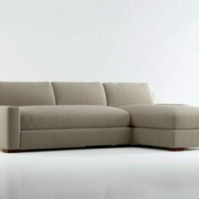 Modelo 3D de sofá secional de tecido moderno