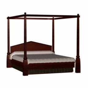 3д модель Современная кровать с балдахином