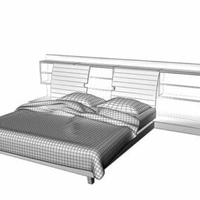 Modern King Size Bed Furniture 3d model