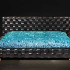 Modern King Size Leather Bed Furniture 3d model