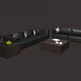 Furniture Leather Sectional Sofa Set 3d model