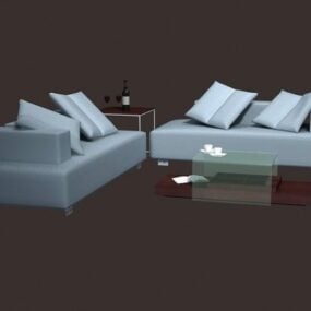 3d модель сучасного комплекту меблів для вітальні