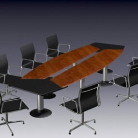 Modern Meeting Table And Chairs 3d model