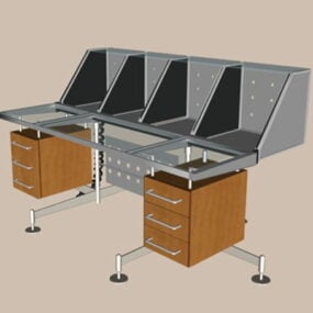 Modern Metal Reception Desk 3d model