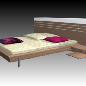 Mô hình giường ngủ tối giản hiện đại 3d