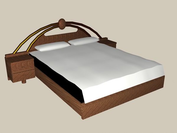سرير منصة الحديثة مع منضدة