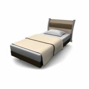 Nowoczesne łóżko pojedyncze z platformą Model 3D