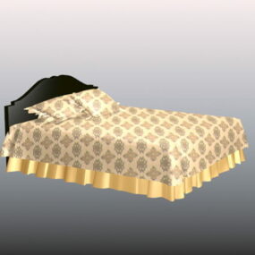 نموذج ثلاثي الأبعاد لسرير مزدوج ذو منصة حديثة
