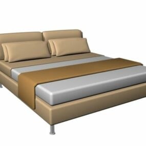 Modern Queen Bed 3d model