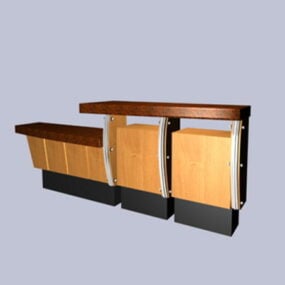 Modern Reception Counter Design 3d model