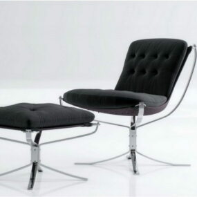 Modern Reclining Chair With Ottoman 3d model