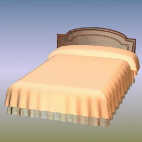 Modern Rustic Wood Bed 3d model