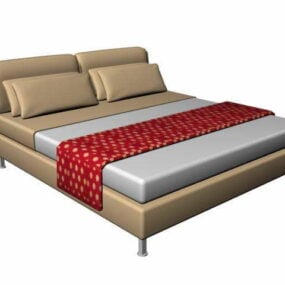 نموذج سرير بمنصة حديثة الطراز ثلاثي الأبعاد