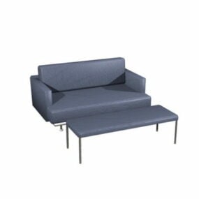 Modern Style Settee Couch And Ottoman 3d model