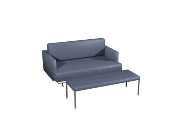 Modern Style Settee Couch And Ottoman