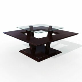 3д модель мебели Современный деревянный центральный журнальный столик