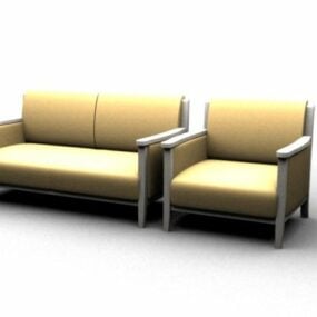 نموذج أريكة خشبية حديثة للأثاث ثلاثي الأبعاد