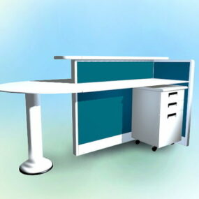 Modern Workstation Table 3d model
