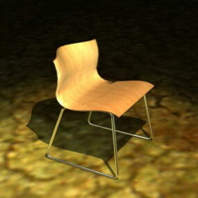 Modern Yellow Scoop Chair 3d model