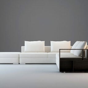 Modelo 3d de sofá secional de tecido modular