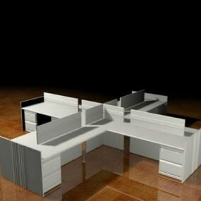 Modular Office Desk And Cubicle 3d model