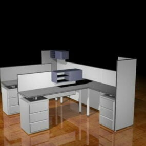 Modulares Büroarbeitsplatz-3D-Modell