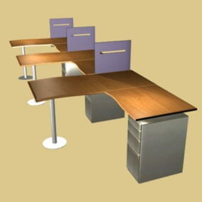 Modulære kontorarbejdsstationer 3d-model