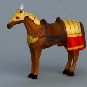 مدل سه بعدی حیوانات اسب جنگی مغولی