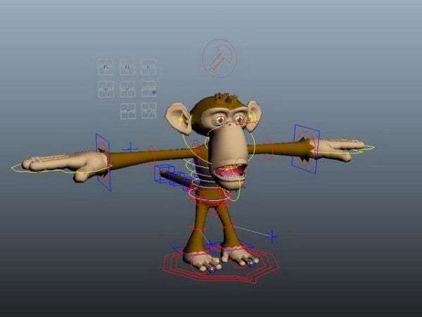 猿の漫画のキャラクター Rigged 無料の3dモデル Open3dmodel