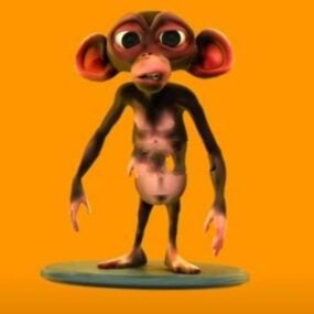 نموذج شخصية القرد الكرتوني ثلاثي الأبعاد