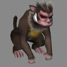 דגם תלת מימד של דמות מפלצת קוף