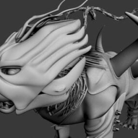 نموذج الوحش المخلوق الفضائي ثلاثي الأبعاد