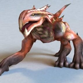 Monstruo Felhound Rigged Y modelo 3d animado.