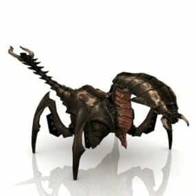 Model 3d Karakter Kartun Monster Scorpion
