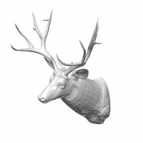 3D model namontované sochy jelení hlavy