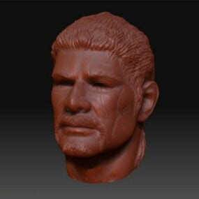 3D model Moustache Head Sculpt Mesh