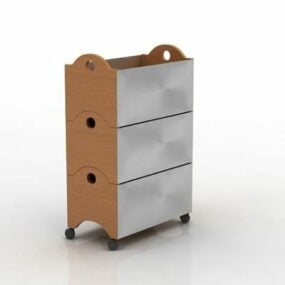 Furniture Moveable Storage Cabinet 3d model