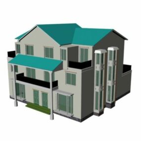 3д модель многоэтажного роскошного дома