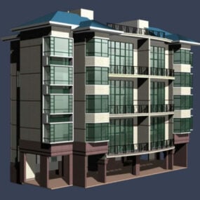 Modelo 3D de edifícios residenciais de vários andares
