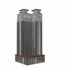 Immeuble de bureaux à plusieurs étages modèle 3D