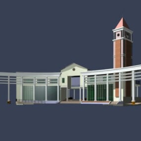 Model 3D architektury muzeum