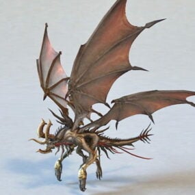 Modelo 3d del monstruo dragón mutante