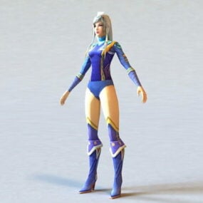 謎の戦士少女 3D モデル