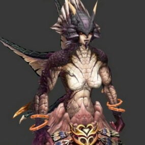 Naga Warrior Character 3d-malli