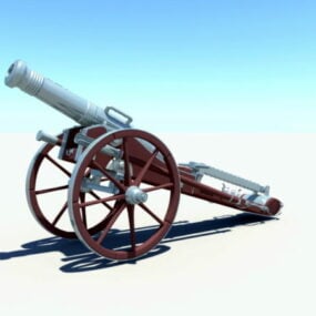 Model 3D starej artylerii zabytkowej armaty