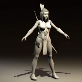 Native American Indian vrouw 3D-model
