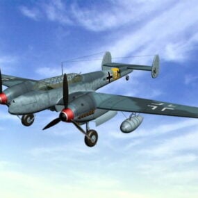 Alemania nazi Bf110 G-2 Heavy Fighter modelo 3d
