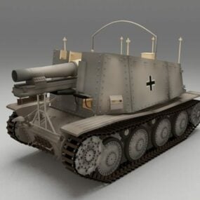纳粹德国格栅火炮3d模型