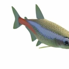 Neonový 3D model akvarijních ryb