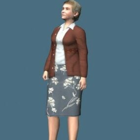 Nice Old Lady Character 3d model